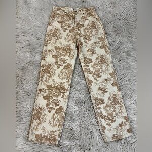Reformation Cynthia Toile print high rise straight leg jeans